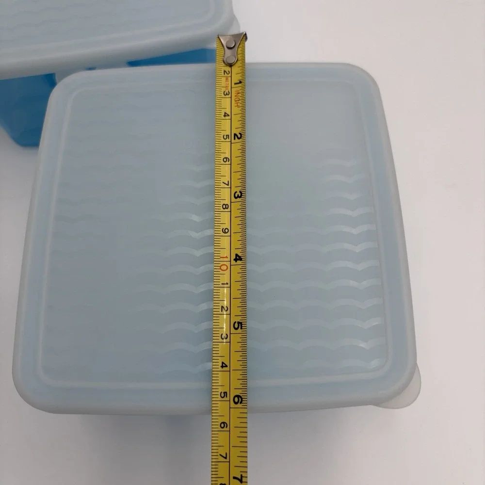 Set Of 2 Tupperware Fridge‎ Smart Vented Produce Storage Container Blue 4.5 Cup